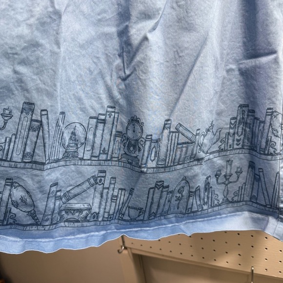 Disney Parks Dress Womens L? 40" Chest Blue Sleeveless Library Beauty Beast - Picture 6 of 14